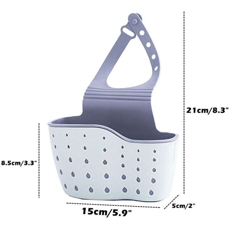 Market/Curatenie si intretinere casa/Produse bucatarie/Lavete si bureti - Suport Cospentru Burete de salat Vas Bucatarie, pentru Chiuveta, Curea Reglabila din slicon, Alb/Gri, CBD - Infinity.ro