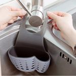 Market/Curatenie si intretinere casa/Produse bucatarie/Lavete si bureti - Suport Cospentru Burete de salat Vas Bucatarie, pentru Chiuveta, Curea Reglabila din slicon, Alb/Gri, CBD - Infinity.ro