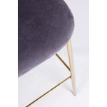 Casa si Gradina - Mobilier - Scaune si fotolii - Scaune - Scaun de bar cu spatar picioare fier auriu si sezut catifea gri Carry 51 cm x 55 cm x 105 h x 74 h1 - Infinity.ro