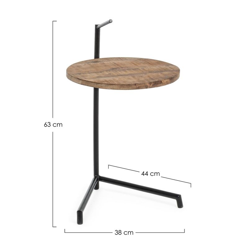 Casa si Gradina - Mobilier - Mese si birouri - Masute de cafea - Masuta de cafea din fier cu blat lemn mango Walton 38 cm x 44 cm x 63 h - Infinity.ro