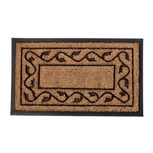 Covoras intrare casa fibre cocos maro negru Kirin 45x75 cm