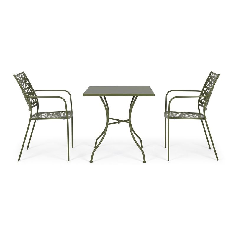 Casa si Gradina - Gradina si terasa - Mobilier exterior - Mese gradina - Masa din fier verde Kelsie 70 cm x 70 cm x 71 h - Infinity.ro