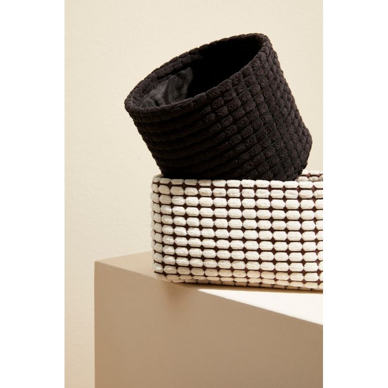 Casa si Gradina - Mobilier - Organizare si depozitare - Cutii depozitare - Set 3 cosuri depozitare textil negru 16x13 cm, 19x16 cm, 22x18 cm - Infinity.ro