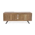Casa si Gradina - Mobilier - Comode si corpuri - Comode - Comoda TV cu 2 polite 2 usi din lemn maro si picioare fier Aron 160 cm x 44 cm x 65 h - Infinity.ro