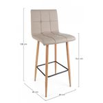 Casa si Gradina - Mobilier - Scaune si fotolii - Scaune - Set 2 scaune bar bej Bruce 46x40x108 cm - Infinity.ro