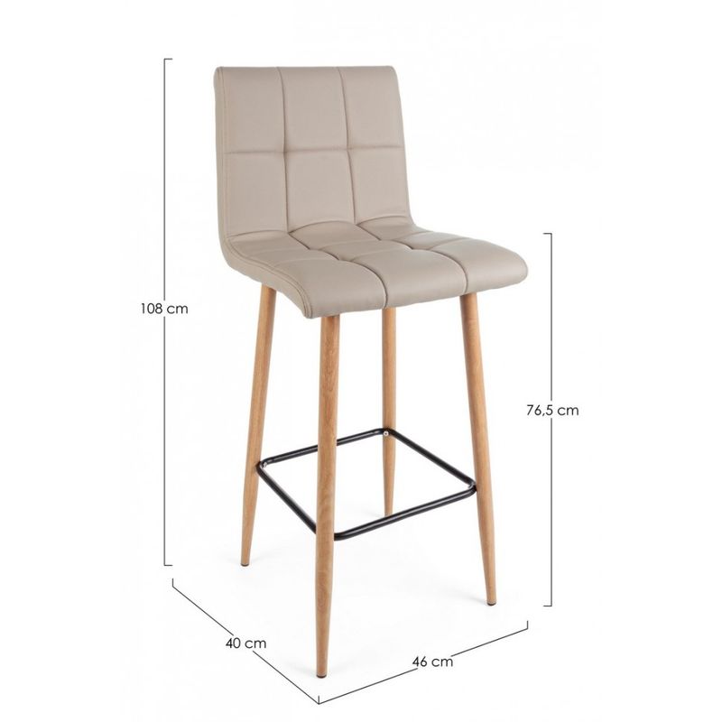 Casa si Gradina - Mobilier - Scaune si fotolii - Scaune - Set 2 scaune bar bej Bruce 46x40x108 cm - Infinity.ro