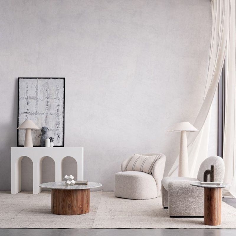 Casa si Gradina - Mobilier - Mese si birouri - Masute de cafea - Masuta lemn marmura Eloy 45x44 cm - Infinity.ro