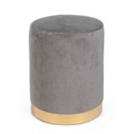 Casa si Gradina - Mobilier - Scaune si fotolii - Tabureti - Taburet catifea gri cu baza metal aurie Lucilla  35 cm x 40 h - Infinity.ro