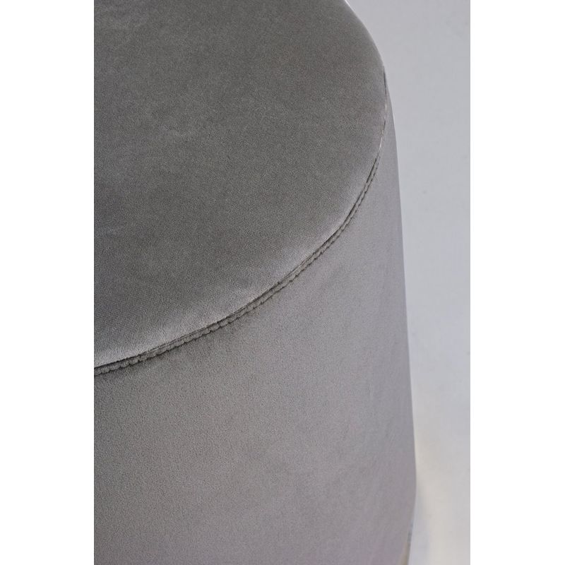 Casa si Gradina - Mobilier - Scaune si fotolii - Tabureti - Taburet catifea gri cu baza metal aurie Lucilla  35 cm x 40 h - Infinity.ro