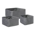 Casa si Gradina - Mobilier - Organizare si depozitare - Cutii depozitare - Set 3 cosuri depozitare textil gri Averill 16x16x10 cm, 20x20x11 cm, 25x25x12 cm - Infinity.ro