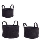 Casa si Gradina - Mobilier - Organizare si depozitare - Cutii depozitare - Set 3 cosuri textil negru 24x14 cm, 27x16 cm, 30x18 cm - Infinity.ro