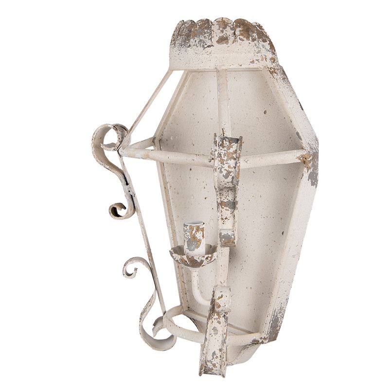 Casa si Gradina - Corpuri si surse de iluminat - Plafoniere, aplice si spoturi - Aplica fier bej antichizat 33x18x49 cm - Infinity.ro