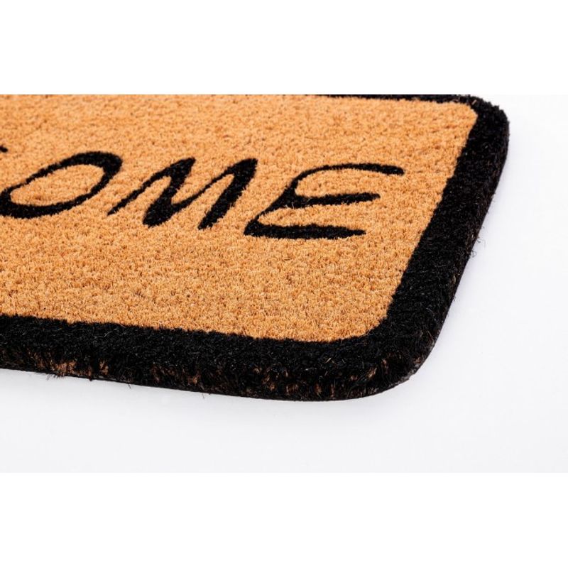 Casa si Gradina - Textile si covoare - Covoare - Covorase intrare - Covoras intrare casa fibre cocos si cauciuc maro negru Welcome 40x60 cm - Infinity.ro