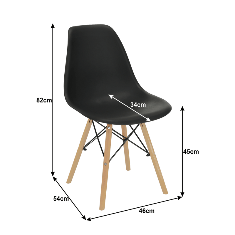 Casa si Gradina - Mobilier - Scaune si fotolii - Scaune - Scaun plastic negru picioare fag Cinkla 46x54x82 cm - Infinity.ro