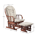 Casa si Gradina - Gradina si terasa - Mobilier exterior - Canapele si fotolii gradina - Fotoliu balansoar cu suport pentru picioare lemn natur textil bej Talman 56x78x99 cm, 50x40x34 cm - Infinity.ro