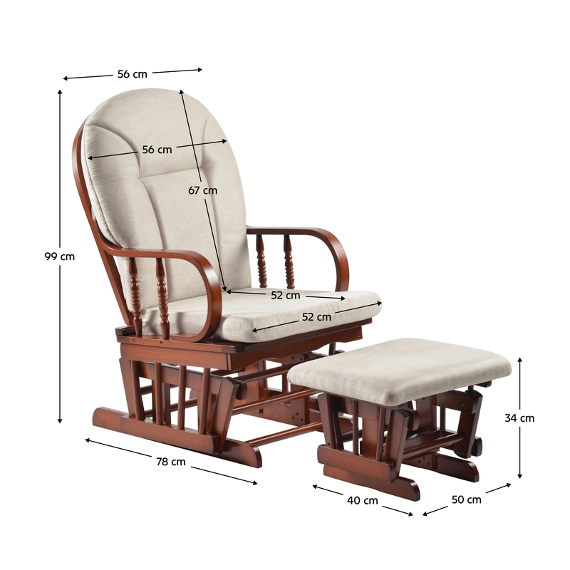 Casa si Gradina - Gradina si terasa - Mobilier exterior - Canapele si fotolii gradina - Fotoliu balansoar cu suport pentru picioare lemn natur textil bej Talman 56x78x99 cm, 50x40x34 cm - Infinity.ro