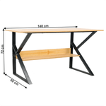 Casa si Gradina - Mobilier - Mese si birouri - Birouri - Birou cu raft din mdf maro fag si picioare fier negru Tarcal 140x60x72 cm - Infinity.ro