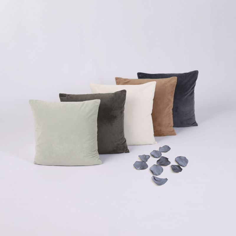 Casa si Gradina - Textile si covoare - Perne si pilote - Perne decorative - Perna decorativa catifea gri Alita 45x45 cm - Infinity.ro