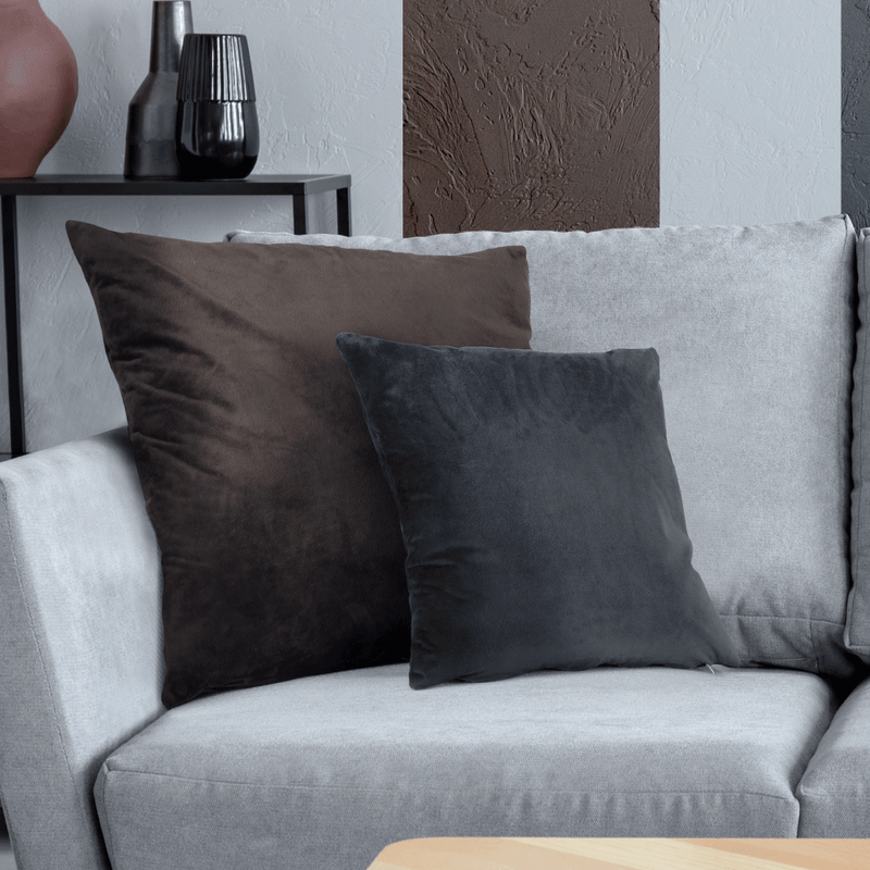 Casa si Gradina - Textile si covoare - Perne si pilote - Perne decorative - Perna decorativa catifea gri Alita 45x45 cm - Infinity.ro