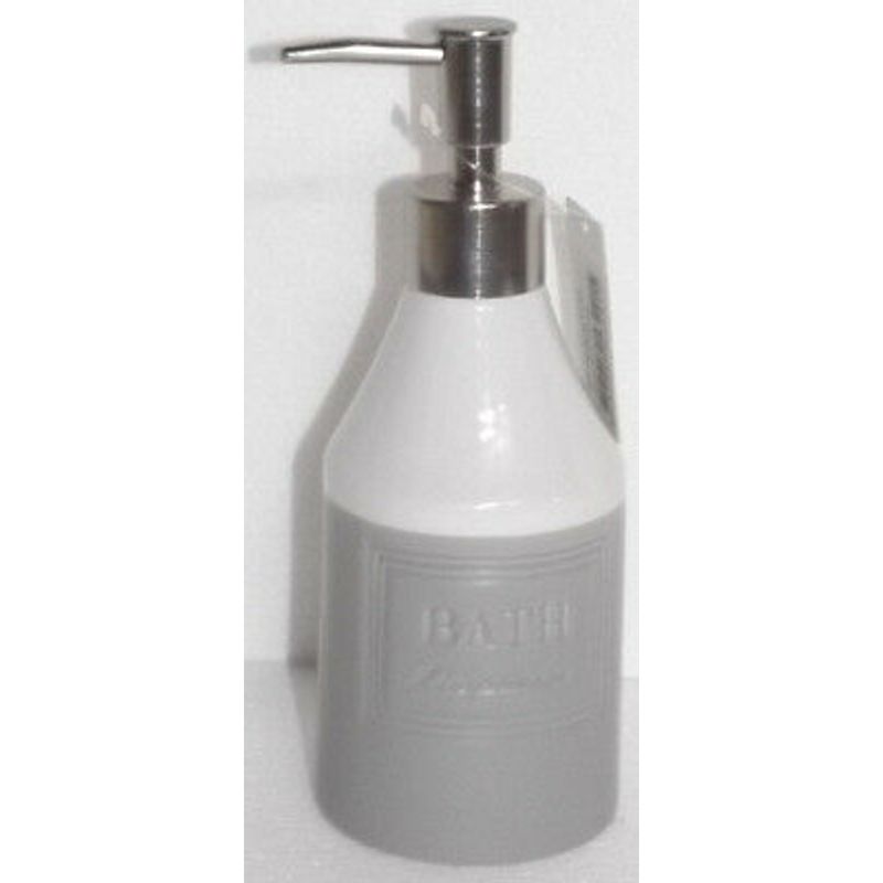 Casa si Gradina - Sanitare - Suporturi si accesorii baie - Dispensere - Dispenser ceramica gri pentru sapun Savon de Marseille  7x19 cm 0,35 L - Infinity.ro