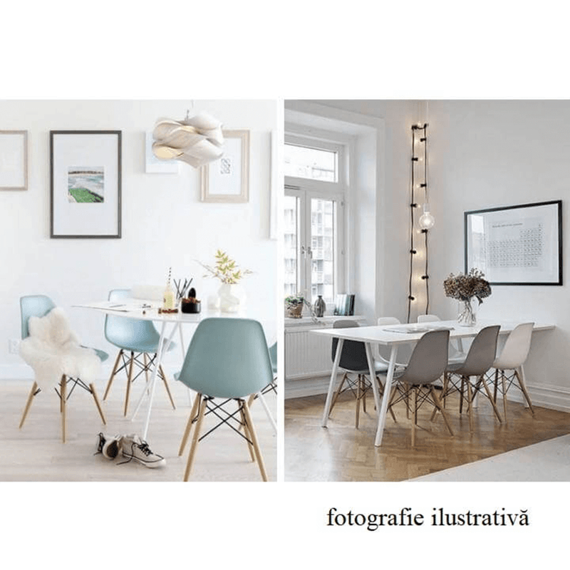 Casa si Gradina - Mobilier - Scaune si fotolii - Scaune - Scaun plastic alb picioare fag Cinkla 46x54x82 cm - Infinity.ro