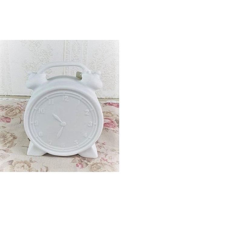 Casa si Gradina - Corpuri si surse de iluminat - Veioze si lampi - Lampi de veghe - Lampa de veghe ceramica alba model Ceas 10x6x13 cm LED - Infinity.ro