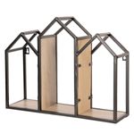 Casa si Gradina - Mobilier - Biblioteci si rafturi - Etajere - Etajera suspendabila cu polite din lemn natur si cadru din fier maro 46 cm x 14 cm x 36 h - Infinity.ro