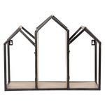 Casa si Gradina - Mobilier - Biblioteci si rafturi - Etajere - Etajera suspendabila cu polite din lemn natur si cadru din fier maro 46 cm x 14 cm x 36 h - Infinity.ro