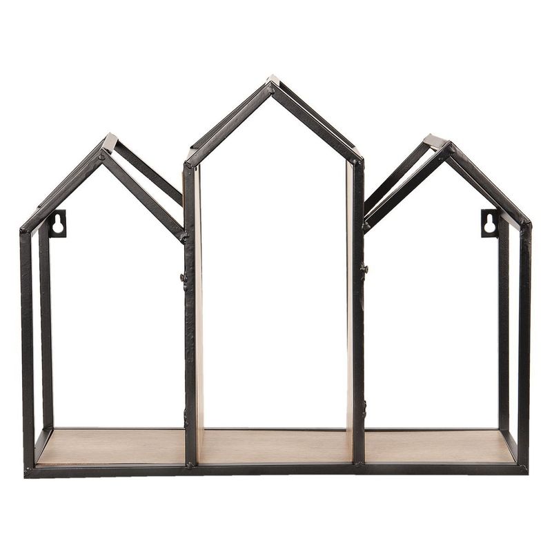 Casa si Gradina - Mobilier - Biblioteci si rafturi - Etajere - Etajera suspendabila cu polite din lemn natur si cadru din fier maro 46 cm x 14 cm x 36 h - Infinity.ro