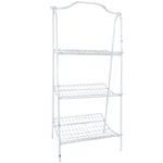 Casa si Gradina - Mobilier - Biblioteci si rafturi - Rafturi - Raft fier forjat alb vintage 3 polite 42x36x95 cm - Infinity.ro