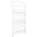 Casa si Gradina - Mobilier - Biblioteci si rafturi - Rafturi - Raft fier forjat alb vintage 3 polite 42x36x95 cm - Infinity.ro