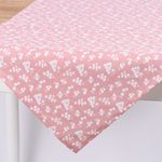 Casa si Gradina - Textile si covoare - Textile bucatarie - Fete de masa - Fata de masa bumbac roz pudrat Flowers 50*160 cm - Infinity.ro