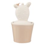 Casa si Gradina - Bucatarie si vesela - Ustensile bucatarie - Rasnite si dozatoare condimente - Borcan ceramic decorativ condimente alb bej Cactus  7*11 cm - Infinity.ro