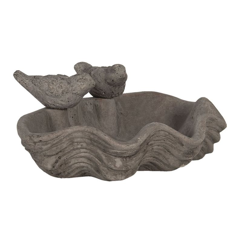 Petshop - Accesorii petshop - Castroane si adapatori - Bol hranire pasari din ceramica gri 30 cm x 22 cm x 11 h - Infinity.ro