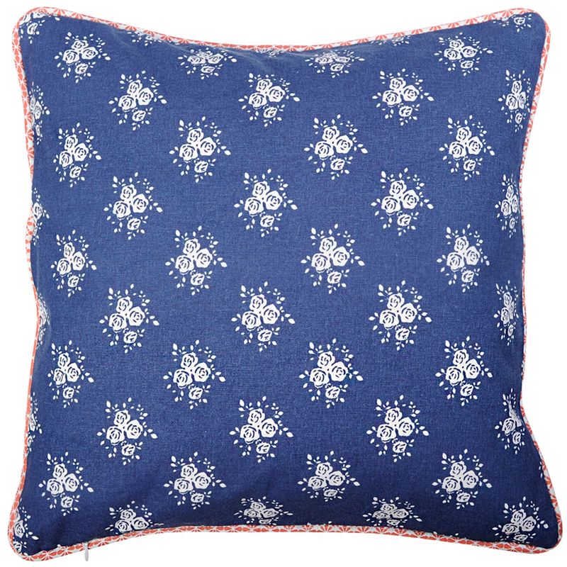 Casa si Gradina - Textile si covoare - Lenjerii de pat - Fete de perna - Fata de perna bumbac Blue Flowers 40 cm x 40 cm - Infinity.ro