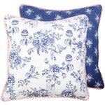 Casa si Gradina - Textile si covoare - Lenjerii de pat - Fete de perna - Fata de perna bumbac Blue Flowers 40 cm x 40 cm - Infinity.ro