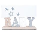 Casa si Gradina - Corpuri si surse de iluminat - Veioze si lampi - Veioze - Veioza decorativa lemn textil Baby 35x12x24 cm E27 - Infinity.ro