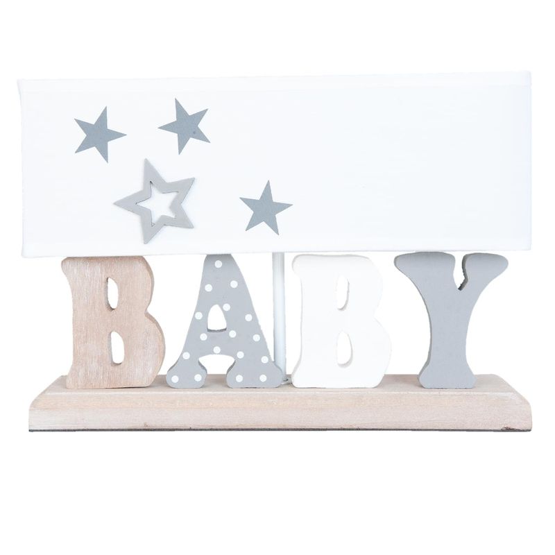 Casa si Gradina - Corpuri si surse de iluminat - Veioze si lampi - Veioze - Veioza decorativa lemn textil Baby 35x12x24 cm E27 - Infinity.ro