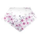 Casa si Gradina - Textile si covoare - Textile bucatarie - Fete de masa - Fata de masa bumbac alb roz Roses 150 cm x 150 cm - Infinity.ro