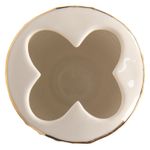 Casa si Gradina - Bucatarie si vesela - Cani si pahare - Pahare - Pahar pentru periute dinti ceramica alb auriu  7 cm x 12 cm - Infinity.ro