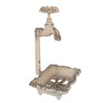 Casa si Gradina - Sanitare - Suporturi si accesorii baie - Dispensere - Savoniera fier bej antichizat 14x12x23 cm - Infinity.ro
