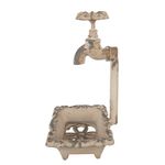 Casa si Gradina - Sanitare - Suporturi si accesorii baie - Dispensere - Savoniera fier bej antichizat 14x12x23 cm - Infinity.ro