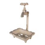 Casa si Gradina - Sanitare - Suporturi si accesorii baie - Dispensere - Savoniera fier bej antichizat 14x12x23 cm - Infinity.ro