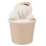 Casa si Gradina - Bucatarie si vesela - Ustensile bucatarie - Rasnite si dozatoare condimente - Borcan ceramic decorativ condimente alb bej Cactus 9x14 cm - Infinity.ro