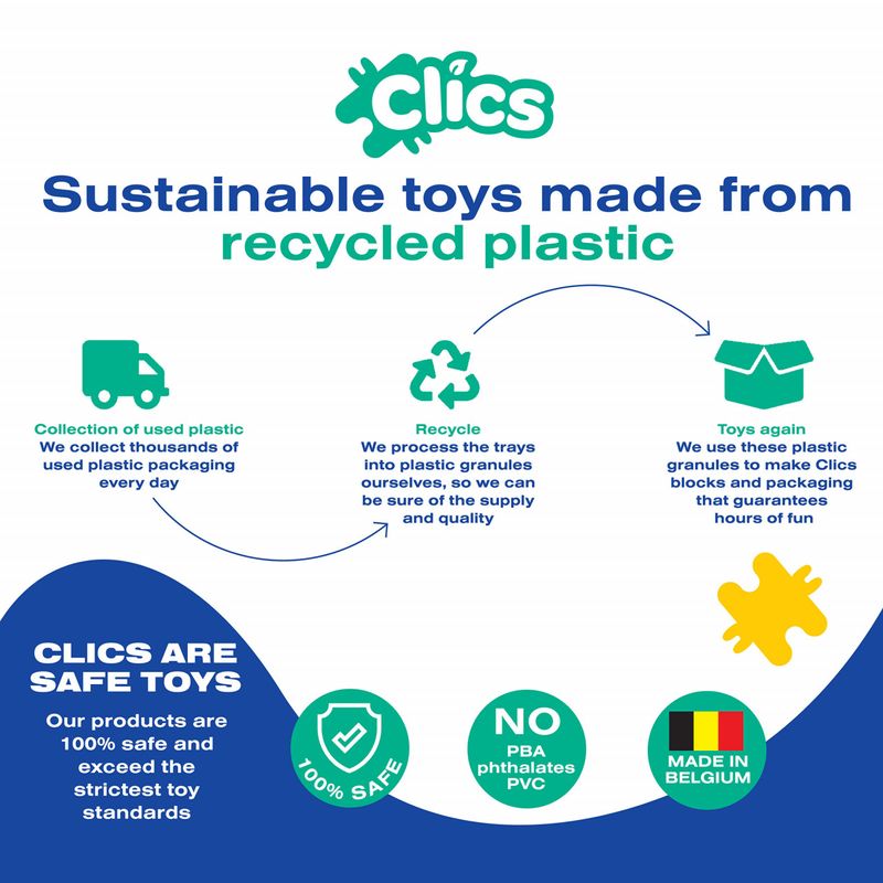 Jucarii, Copii si Bebe - Jucarii si jocuri - Seturi de constructie si cuburi - Seturi de constructie - Set Clics de construit 15 in 1 - Infinity.ro