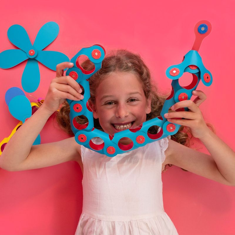 Jucarii, Copii si Bebe - Jucarii si jocuri - Seturi de constructie si cuburi - Seturi de constructie - Set Clixo de construit cu magnet, Itsy pack Flamingo-Turquoise 30 - Infinity.ro