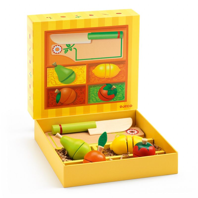 Jucarii, Copii si Bebe - Jucarii si jocuri - Jucarii & jocuri educative - Jocuri si jucarii educative - Joc de rol Fructe si legume de feliat, Djeco - Infinity.ro
