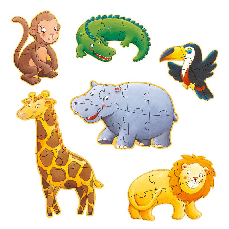 Jucarii, Copii si Bebe - Jucarii si jocuri - Jocuri si puzzle - Puzzle - Puzzle progresiv Animale salbatice, Djeco - Infinity.ro
