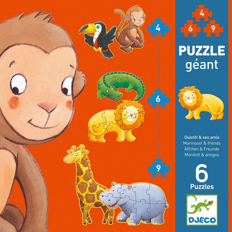 Jucarii, Copii si Bebe - Jucarii si jocuri - Jocuri si puzzle - Puzzle - Puzzle progresiv Animale salbatice, Djeco - Infinity.ro