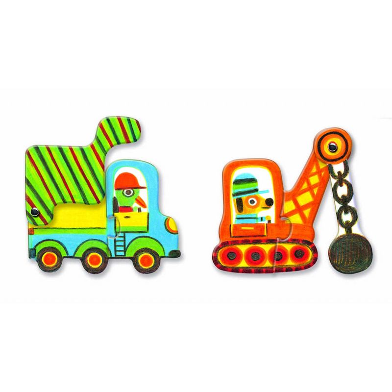 Jucarii, Copii si Bebe - Jucarii si jocuri - Jocuri si puzzle - Puzzle - Puzzle mobil duo Vehicule, Djeco - Infinity.ro